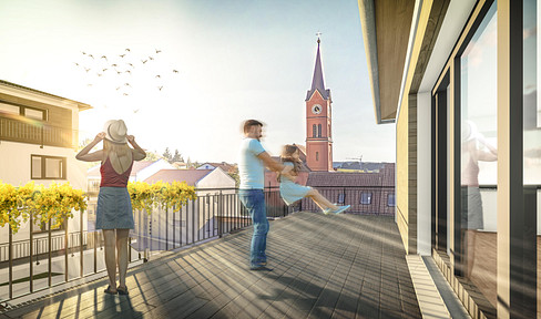 Neuwertige Dreizimmer-Penthousewohnung, große Dachterrasse mit Markise, Einbauküche