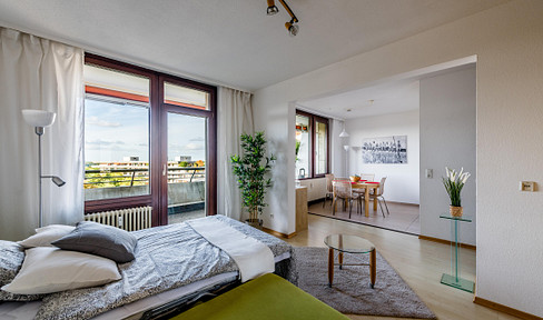 Für Singles - Möbliertes Apartment + Loggia + Schwimmbad in Frankfurt