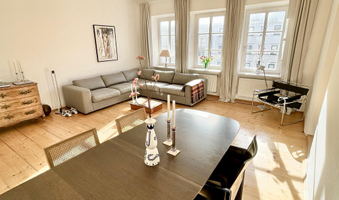 Isartor im Lehel. Zentrale Bestlage. Neu, hochwertig möblierte 3,5 Zimmer großer Gemeinschaftsgarten