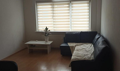 Two-room apartment on the ground floor with a private garden area.