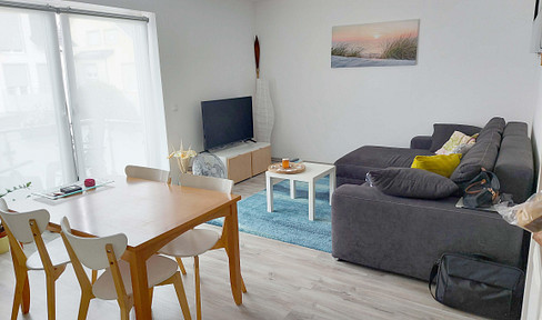 Brand new 3-room apartment, underfloor heating, fitted kitchen, balcony, video intercom system, no agency fees.