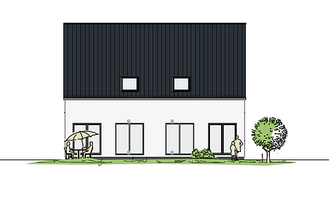 Modern new-build semi-detached house KfW 40QNG with unobstructed views of nature - first occupancy for rent