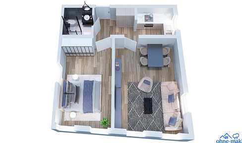 Wohnen in der historischen Altstadt Blaubeuren! Ideal geschnittene 2-Zimmer-Wohnung im 1. OG (44 m²)