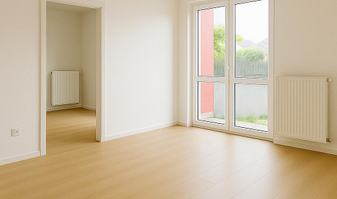 First-time occupancy after renovation: 2-room terrace apartment with garden, underground parking space & elevator in Flörsheim