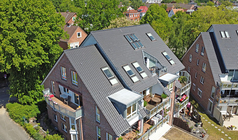 Fantastic penthouse maisonette with fjord view, 2 roof terraces & underground parking space