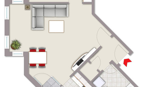 Zweizimmerwohnung mit Wintergarten in zentraler Lage von Neuss