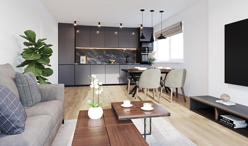 Modern 3-room apartment on the first floor with private garden