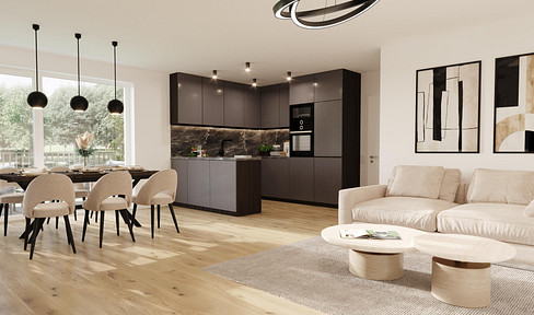 Modern 3-room apartment on the first floor with private garden