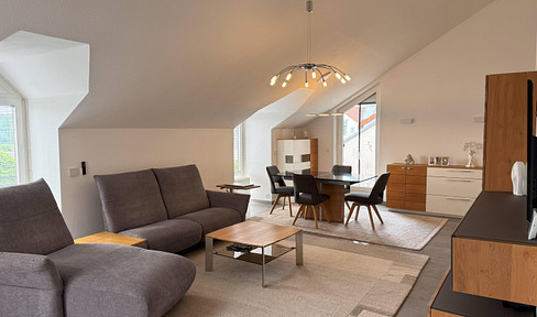 3-room attic apartment with elevator, 2 terraces, and 2 duplex garages in Böblingen.