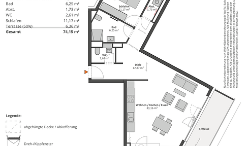 Modern 2-room apartment on the top floor with far-reaching views & comfort / first-time occupancy