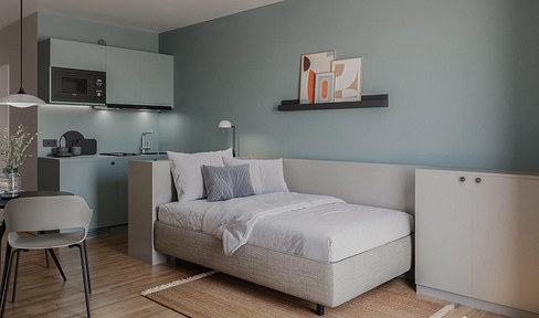 Ich biete eine schöne, vollmöblierte 1-Zimmer-Wohnung im Frankfurter Ostend zur Miete an.