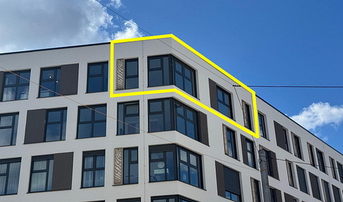 Erstbezug: Stilvolle 1-Zimmer-Loftwohnung mit Panoramablick und Einbauküche