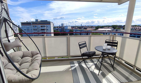 Hochwertig, modern und neu möblierte 1-Zimmer-Wohnung mit toller Aussicht auf Ludwigshafen
