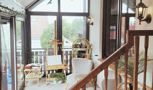 Duplex apartment with terrace, balconies & conservatory, perfect for 2 people with space requirements