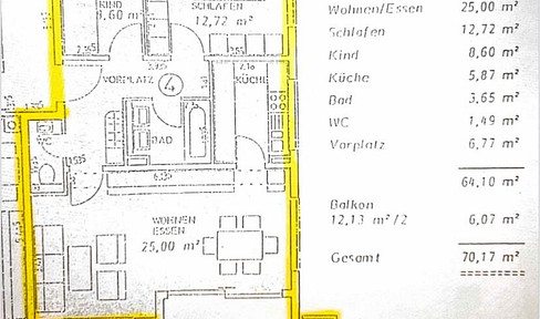 3 room apartment in Esslingen Sulzgries 70sqm