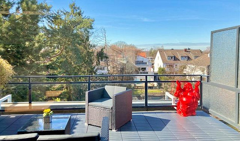 Modern furnished 2.5 apartment with large terrace between the marina and Oberkassel