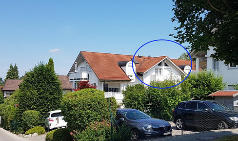 Bright 1-room ground floor apartment with large balcony and garage
