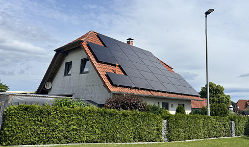 Detached house with solar system etc.