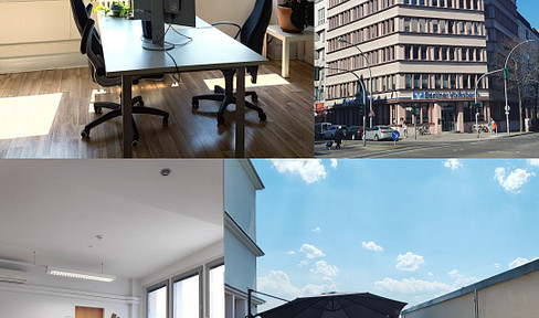 Büroraum mit Meetingbereich & Terrasse in denkmalgeschütztem Gebäude zur Untermiete