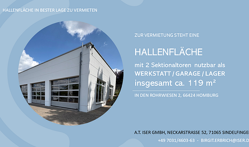 Hall space with 2 sectional doors in a prime location for rent