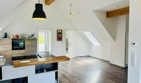 Large 3-room apartment with EBK, 2 bathrooms, air conditioning and balcony overlooking greenery in Frankfurt Seckbach