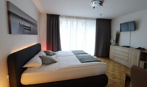 Modern furnished apartment directly on the Rhine with terrace