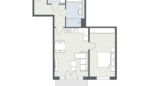 2-room new-build apartment with balcony on the 2nd floor - bright & well-designed
