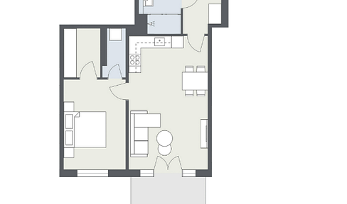 2-room new-build apartment on the 3rd floor with balcony & dressing room