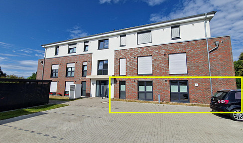 2-room first floor apartment in low-energy KFW 55 house with terrace and garden
