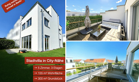 +++ Exclusive 5-bedroom city villa, 2 roof terraces, garden & smart home - just outside Berlin +++