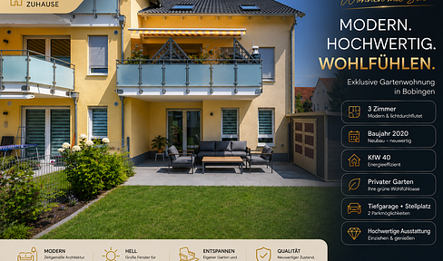 Exklusive 3-Zimmer-Gartenwohnung mit Südgarten