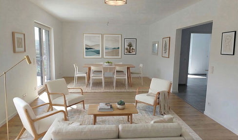 First occupancy, no commission: Stylish maisonette with a private garden, terrace, and garage.