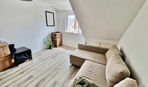 Charming, bright 2-room top floor apartment in the riverside district