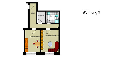 Apartment 2.5 rooms underfloor heating, barrier-free