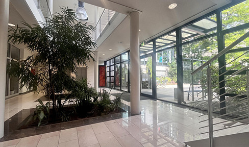 Modern office with heat pumps