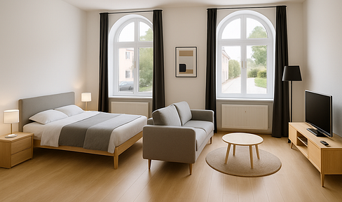 Ideal for weekly commuters - Freshly renovated & furnished 1-room apartment in the center of Wurzen
