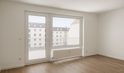 Barrier-free two-room apartment with elevator, large south-facing balcony and parking space