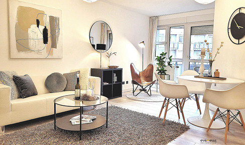 Stylish 2-room apartment with fitted kitchen and renovated bathroom