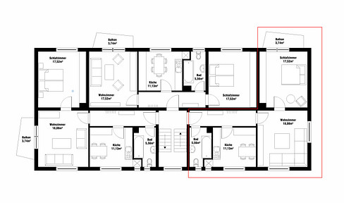 Beautifully cut apartment 2-ZKB + balcony in Sinntal-Sterbfritz