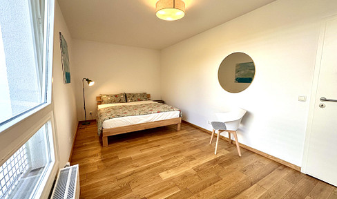 Central & completely renovated 3-room apartment with loggia and view of the countryside (temporary)