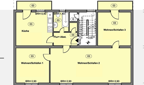 Renovated 3-room apartment with 2 balconies