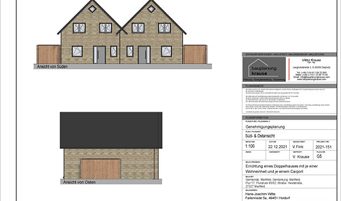 Attractive building plot (671 m²) with already approved semi-detached house project