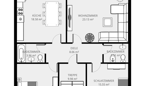 Conveniently located 3.5-room apartment in Eschweiler, close to the city center