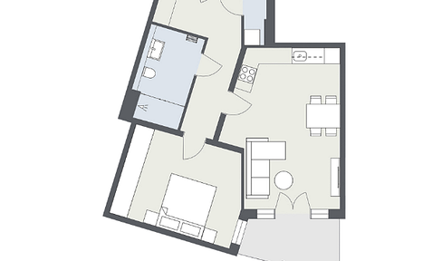 Living with a view stylish 2-room apartment on the 3rd floor with sunny balcony