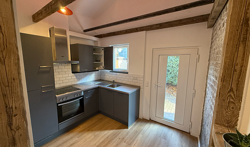 Refurbished old building apartment: garden plot, own entrance, furnished on request