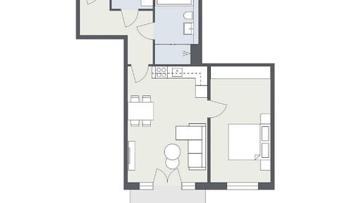Penthouse flair with comfort - 2-room oasis with bathtub, shower & far-reaching views