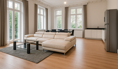 Luxurious 4-room apartment in an old building, completely renovated, with 30 m² terrace in Top-Grunewald
