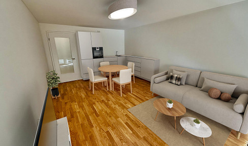 Refurbished and light-flooded 2.5 room apartment free of commission