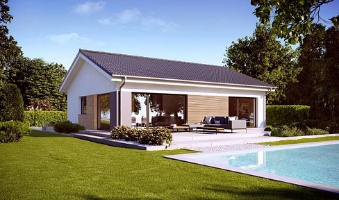 DAN-WOOD-FERTIGHAUS bungalow incl. foundation slab and garage without GROUND!