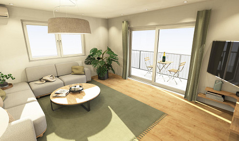 First occupancy after core renovation! 3-room apartment with balcony, own PV system & garage